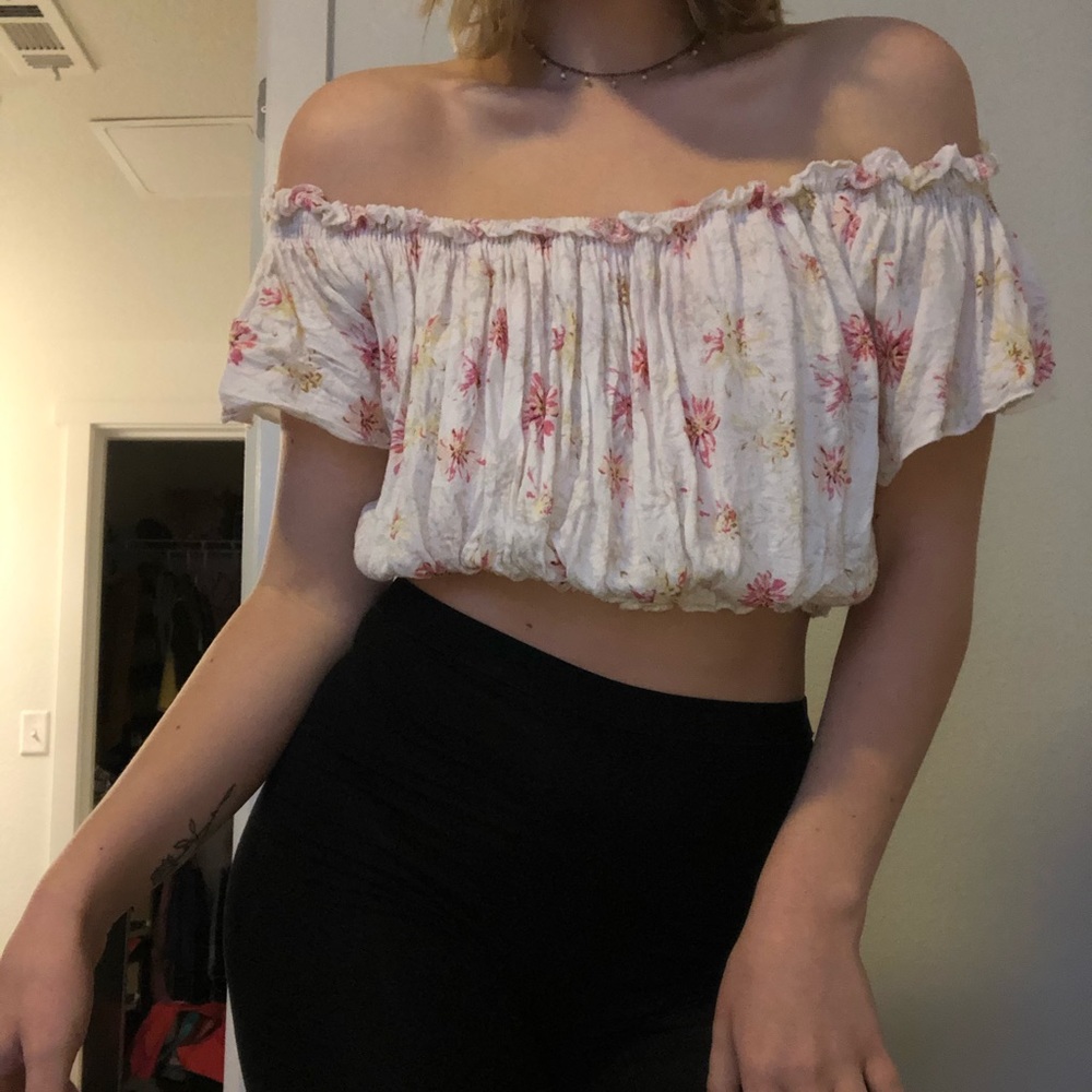 Floral off the shoulder summer top
